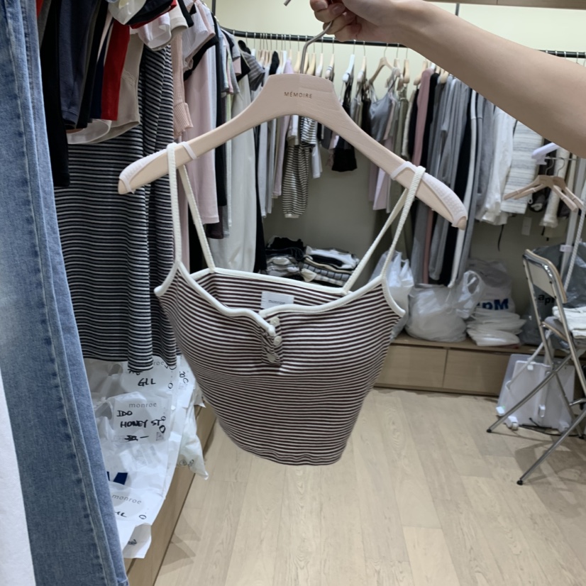 MEMOIRE韓國代購女裝新款26春夏休閑人氣熱賣吊帶背心條紋MEMOIRE吊帶/背心圖色5