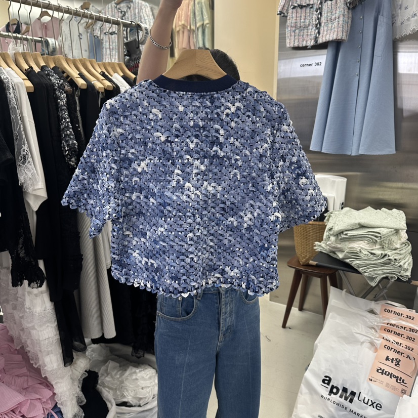 CORNER韓國直郵女裝新品休閑時尚人氣26夏季職業夾克粗花呢CORNER.302夾克