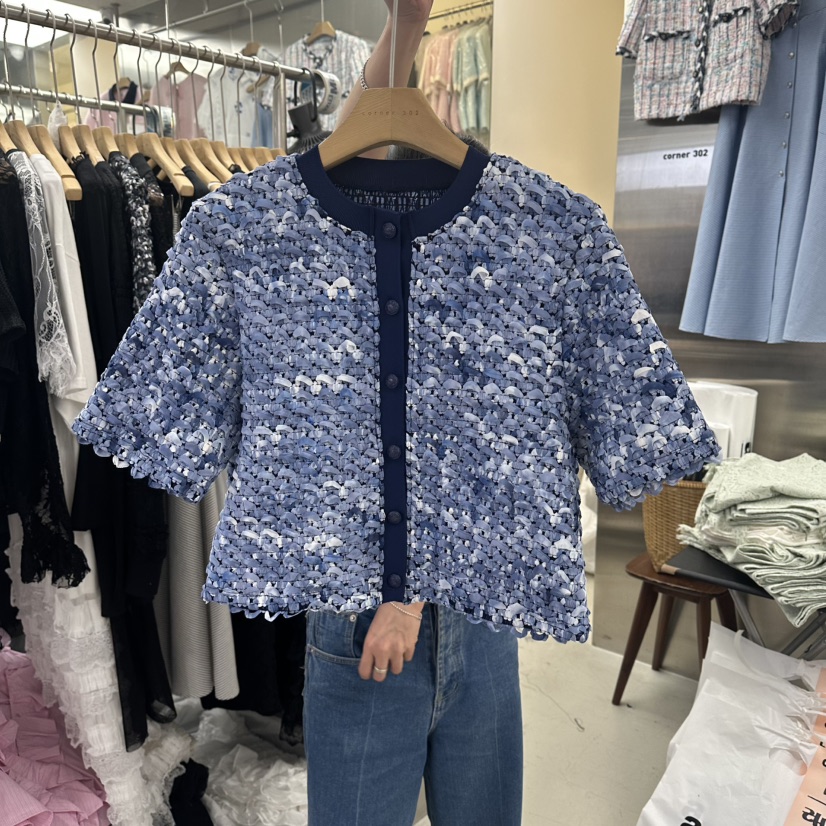 CORNER韓國直郵女裝新品休閑時尚人氣26夏季職業夾克粗花呢CORNER.302夾克圖色1