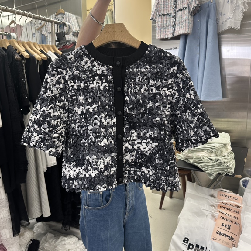 CORNER韓國直郵女裝新品休閑時尚人氣26夏季職業夾克粗花呢CORNER.302夾克圖色2