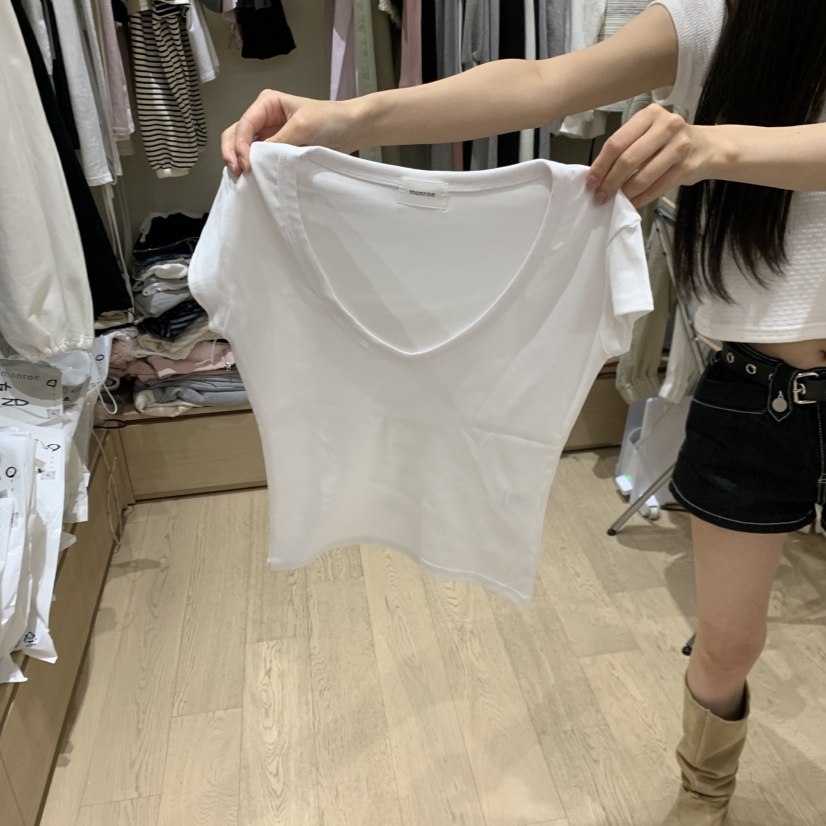 MEMOIRE韓國東大門直郵女士新品人氣熱賣時尚推薦職業T恤U領MEMOIRET恤圖色6