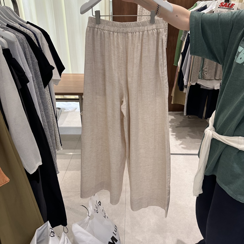 BUCKLE韓國直郵實拍女士新款26春夏時尚推薦休閑褲亞麻布BUCKLE休閑褲