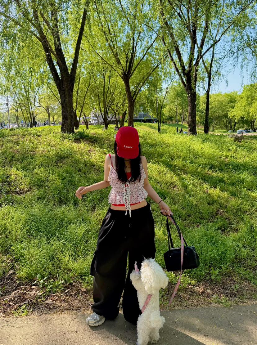 OKIE韓國代購女士新款推薦26春夏人氣時尚職業吊帶背心圓點OKIE吊帶/背心