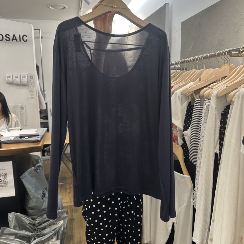 MOSAIC東大門實拍女士新品真品人氣時尚26春夏推薦長袖T恤MOSAIC長袖T恤圖色3深藍色