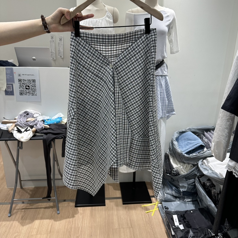 ORE-P東大門實拍女裝新款休閑熱賣半身裙中短裙不含腰帶ORE半身裙/中短裙圖色2
