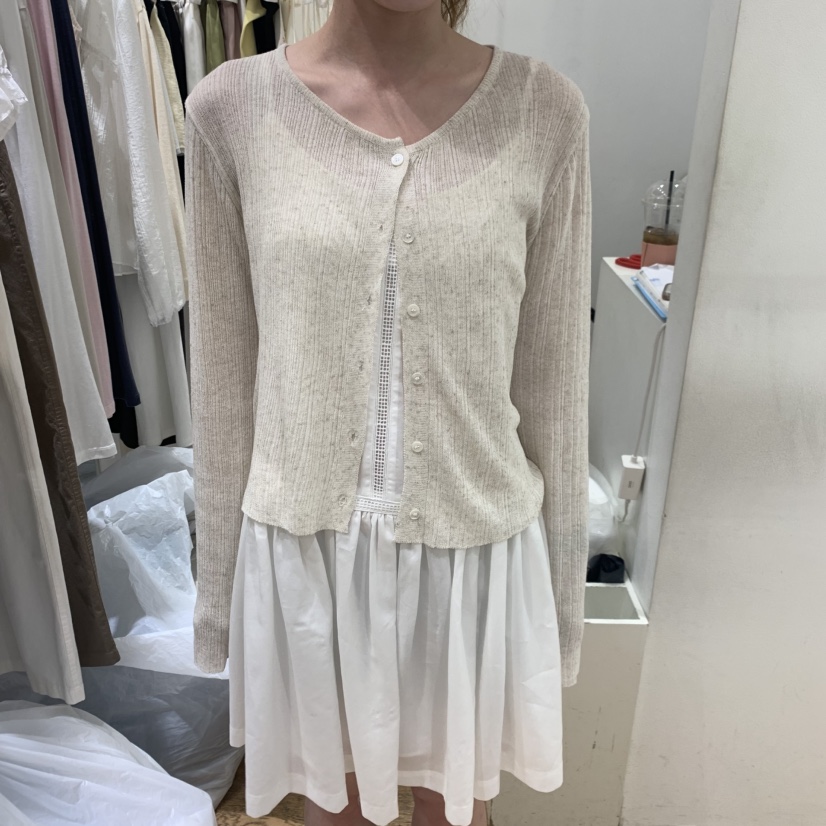 VERVEINE東大門直郵女裝新品真品休閑針織衫圓領開衫羅紋VERVEINE針織衫圖色2