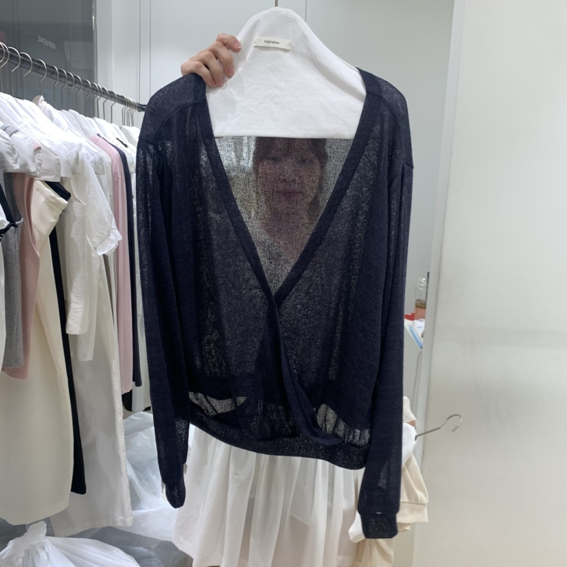 VERVEINE韓國直郵女士新款時尚真品人氣職業26春夏針織衫亞麻VERVEINE針織衫圖色2