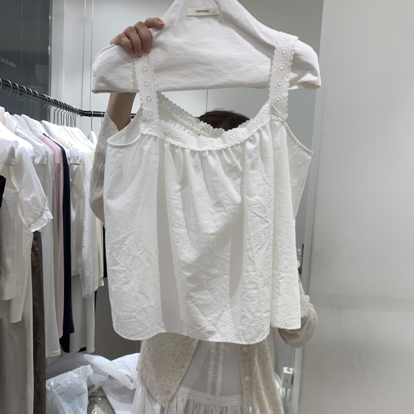 VERVEINE韓國直郵女裝新品休閑26春夏推薦職業吊帶背心蕾絲VERVEINE吊帶/背心圖色1