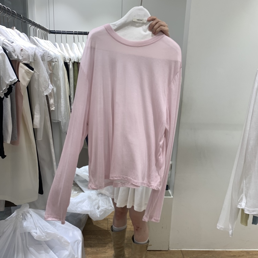 VERVEINE韓國東大門直郵女裝新品休閑26春夏推薦長袖T恤寬松VERVEINE長袖T恤圖色3