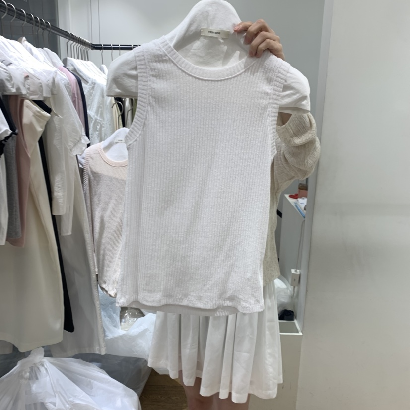 VERVEINE東大門直郵女裝新品人氣時尚職業推薦吊帶背心羅紋VERVEINE吊帶/背心圖色1