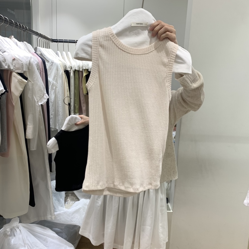 VERVEINE東大門直郵女裝新品人氣時尚職業推薦吊帶背心羅紋VERVEINE吊帶/背心圖色2