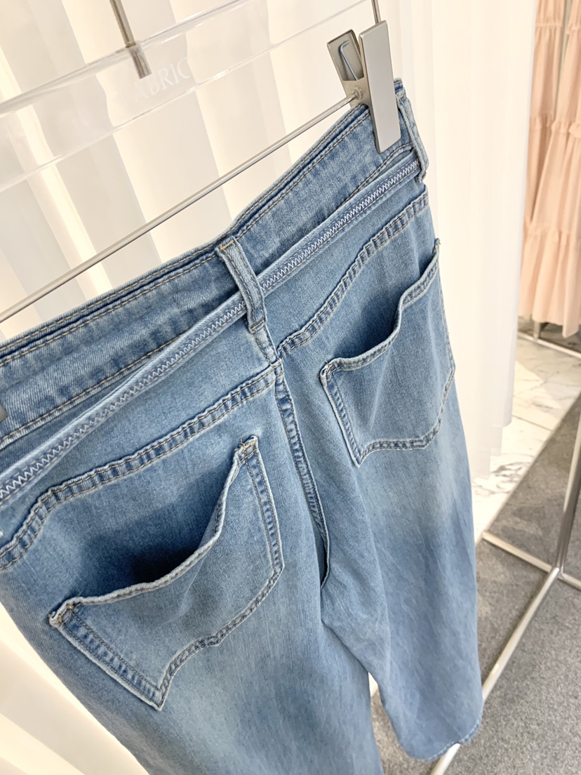 FABRIC韓國東大門代購女士新品職業休閑26夏季人氣牛仔褲FABRIC牛仔褲