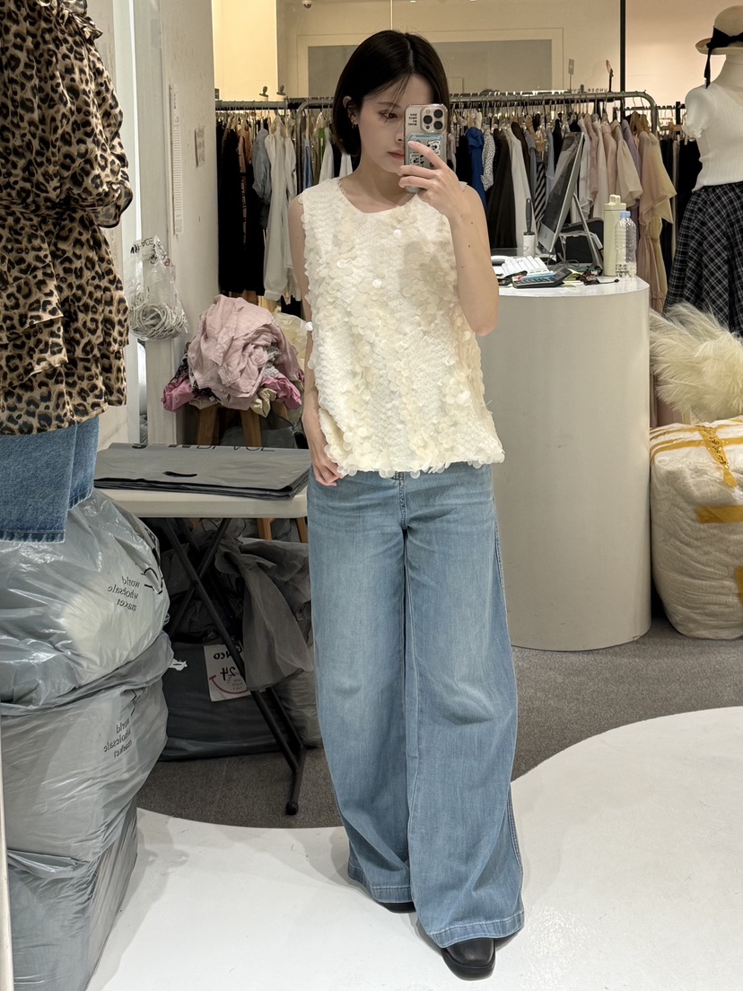 FABRIC韓國東大門代購女士新品職業休閑26夏季人氣牛仔褲FABRIC牛仔褲
