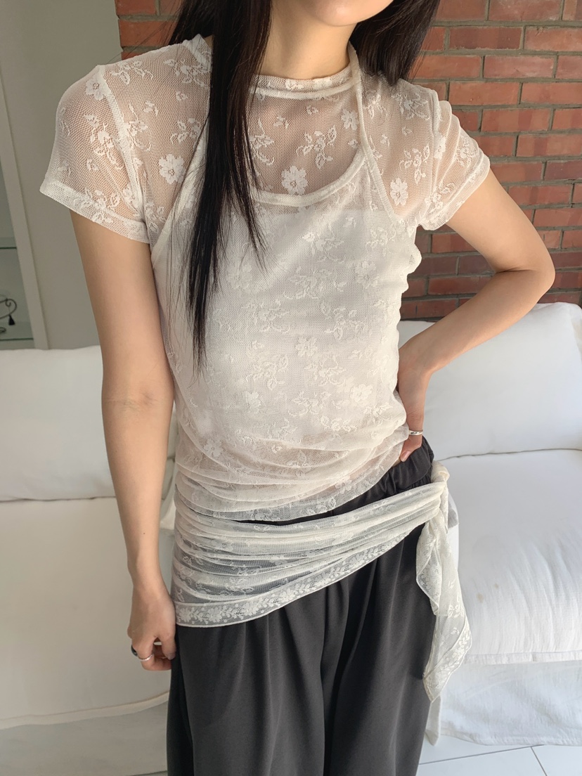 JKICHI東大門實拍女士新品真品休閑人氣時尚襯衫蕾絲衫花朵JKICHI襯衫/蕾絲衫