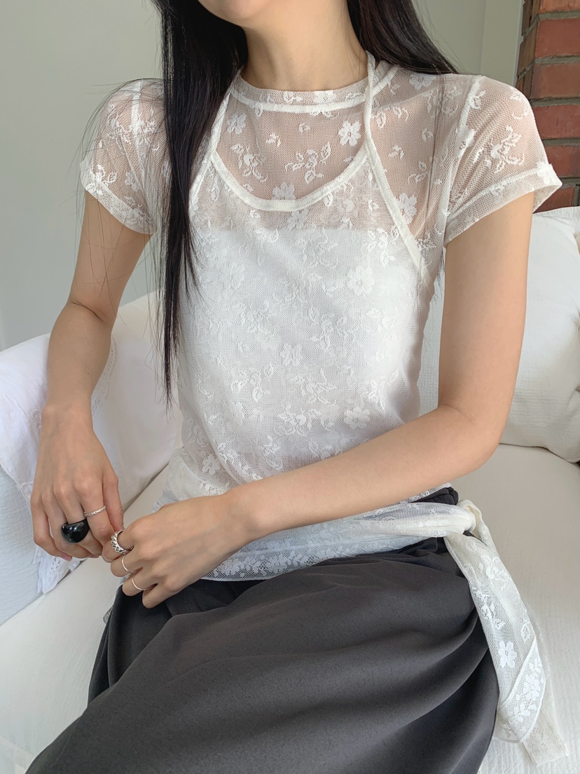 JKICHI東大門實拍女士新品真品休閑人氣時尚襯衫蕾絲衫花朵JKICHI襯衫/蕾絲衫