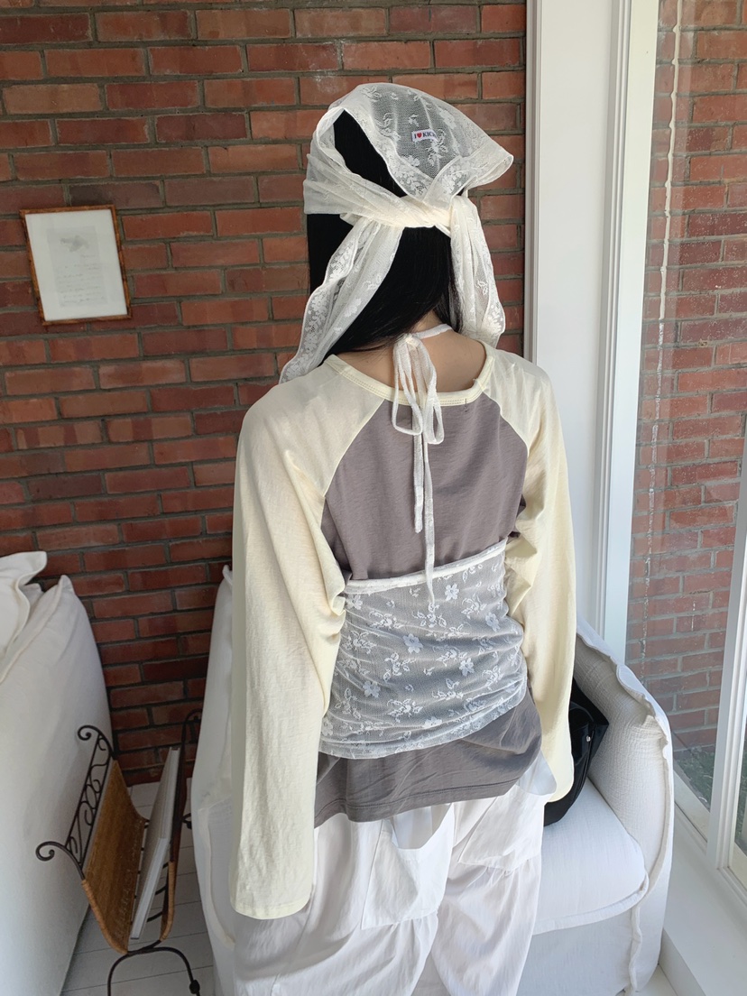 JKICHI韓國直郵女裝新品26夏季時尚長袖T恤不含腰帶插肩袖JKICHI長袖T恤