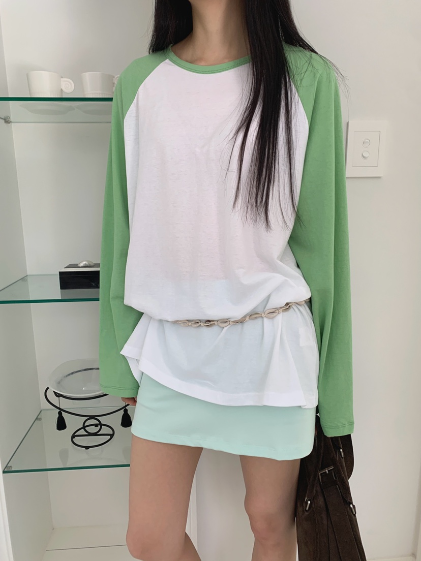 JKICHI韓國直郵女裝新品26夏季時尚長袖T恤不含腰帶插肩袖JKICHI長袖T恤