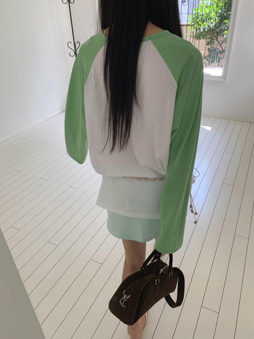 JKICHI韓國直郵女裝新品26夏季時尚長袖T恤不含腰帶插肩袖JKICHI長袖T恤