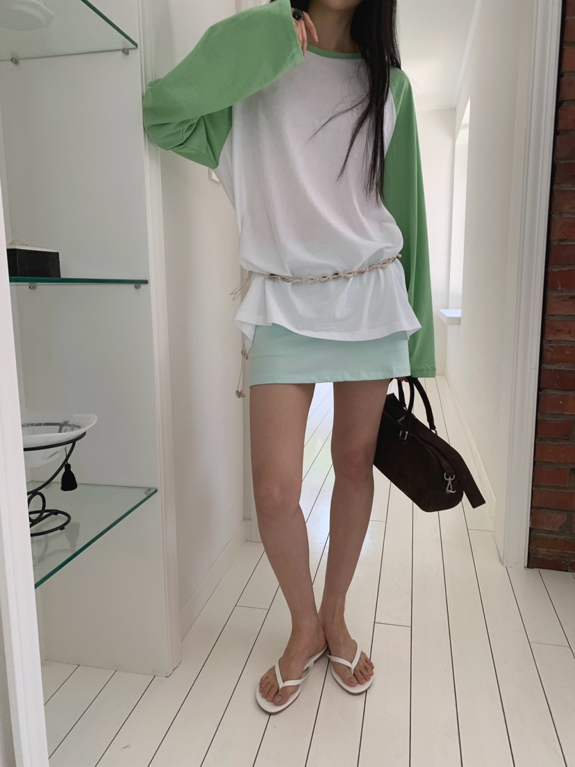JKICHI韓國直郵女裝新品26夏季時尚長袖T恤不含腰帶插肩袖JKICHI長袖T恤