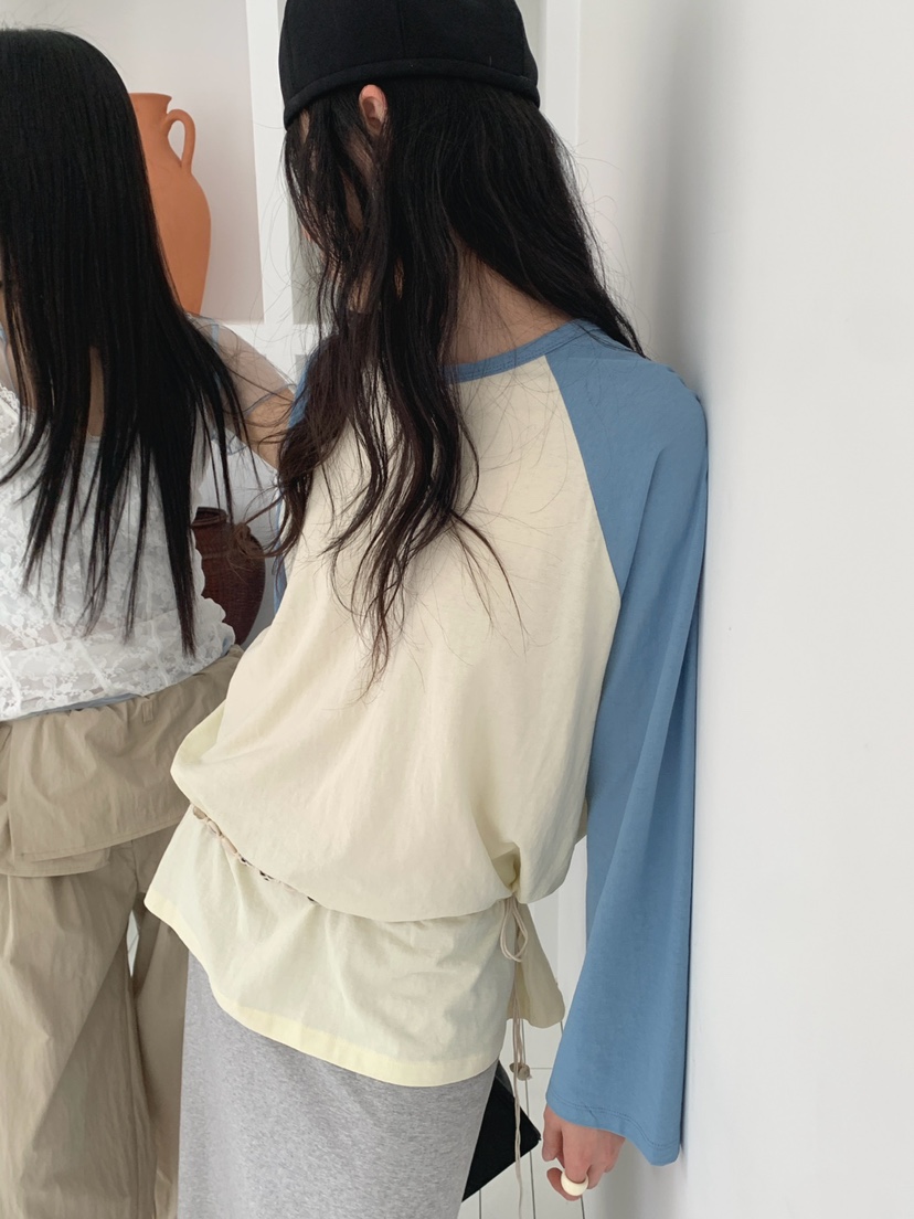 JKICHI韓國直郵女裝新品26夏季時尚長袖T恤不含腰帶插肩袖JKICHI長袖T恤