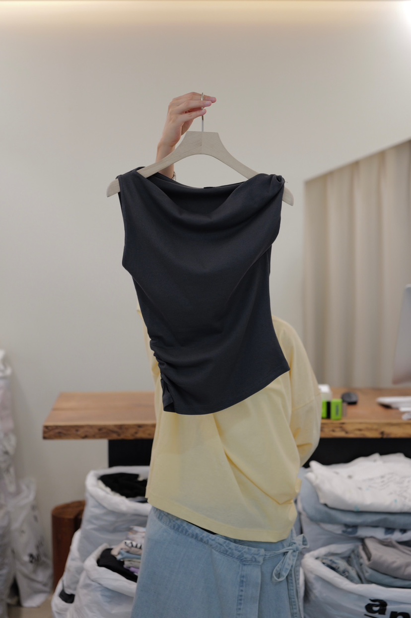 FRIC韓國東大門直郵女士新款時尚休閑推薦26春夏吊帶背心FRIC吊帶/背心圖色4墨色