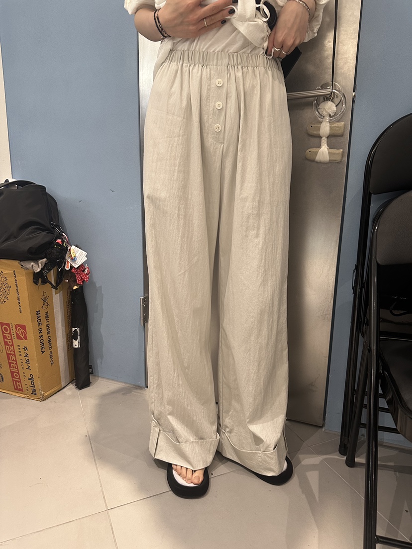 TAKE TEE韓國直郵實拍女士新品人氣26春夏推薦休閑褲紐扣TAKE TEE休閑褲圖色1