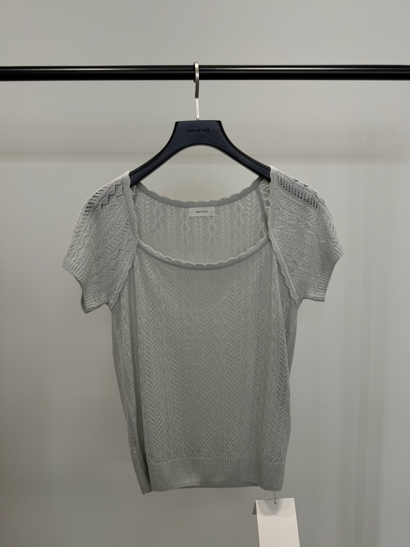 GALERIE NUIT韓國東大門直郵女裝新款熱賣針織衫短袖針織衫鏤空GALERIE NUIT針織衫圖色2