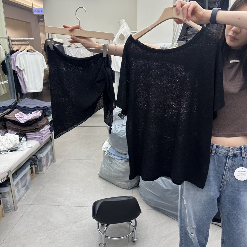 I MFACT韓國東大門直郵女裝新品職業26春夏26夏季針織衫圍巾I MFACT針織衫