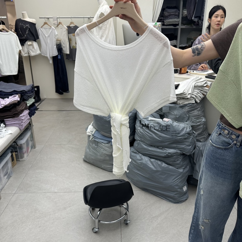 I MFACT韓國東大門直郵女裝新品職業26春夏26夏季針織衫圍巾I MFACT針織衫圖色3