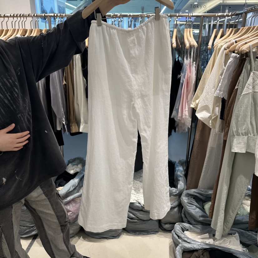 HONG.U韓國東大門直郵女士新品熱賣人氣26春夏休閑褲純亞麻HONG.U休閑褲