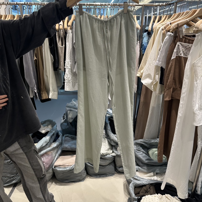 HONG.U韓國東大門直郵女士新品熱賣人氣26春夏休閑褲純亞麻HONG.U休閑褲圖色2