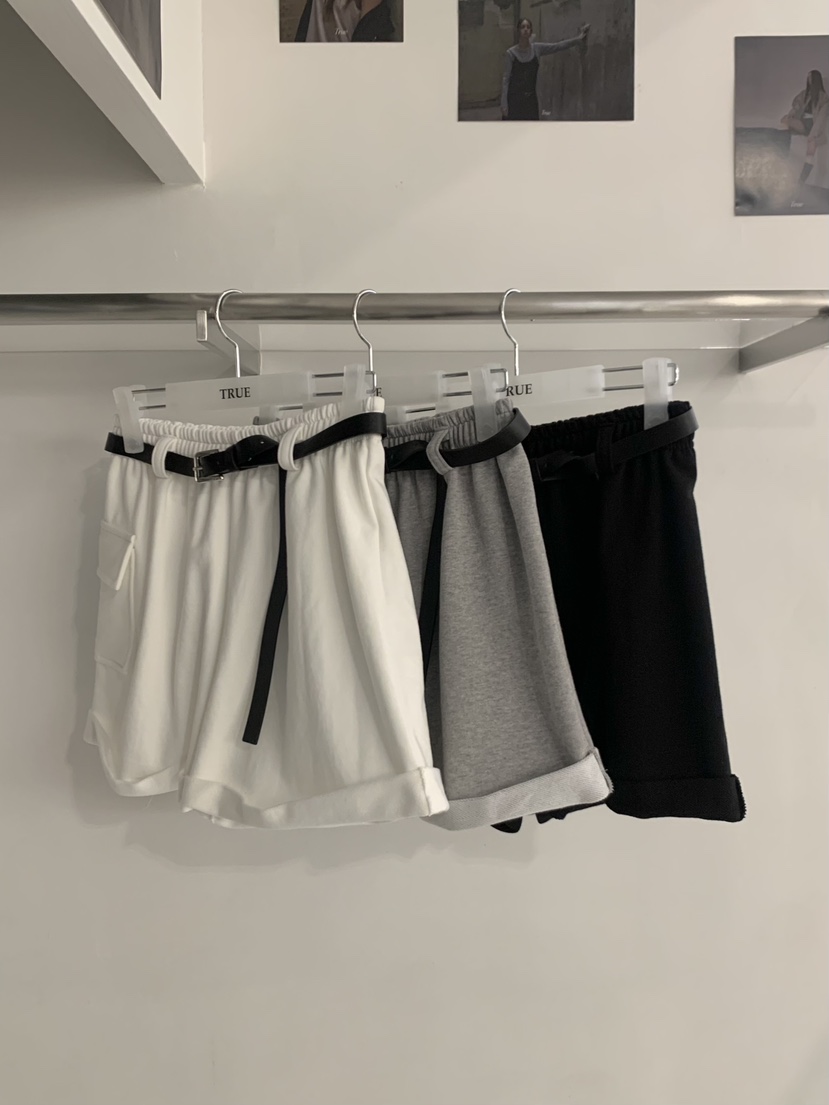 TRUE韓國直郵實拍女裝新品26夏季休閑時尚職業短褲不含腰帶TRUE短褲