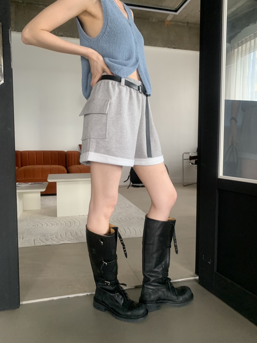 TRUE韓國直郵實拍女裝新品26夏季休閑時尚職業短褲不含腰帶TRUE短褲