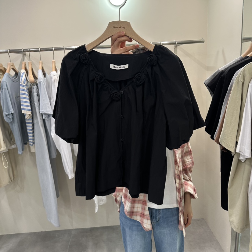 URBANSTORY/REMAKING韓國東大門代購女士新品人氣襯衫蕾絲衫Remaking/URBANSTORY襯衫/蕾絲衫圖色2