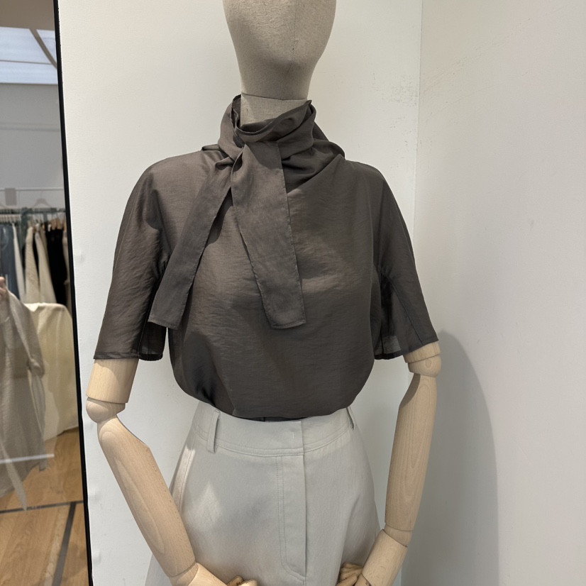 aube nunt韓國代購女裝新款推薦26夏季熱賣休閑襯衫蕾絲衫aube nunt襯衫/蕾絲衫圖色1