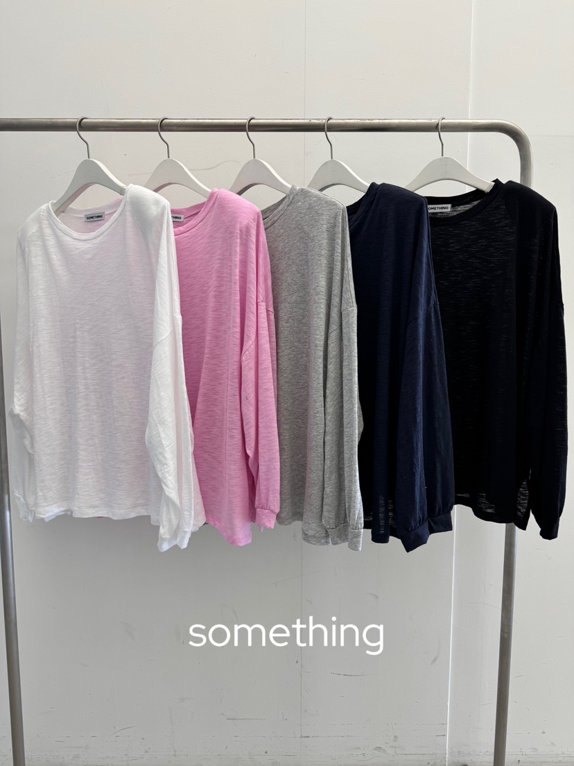 SOMETHING-L/FANCY韓國代購女裝新品休閑職業26春夏長袖T恤SOMETHING-L/FANCY長袖T恤