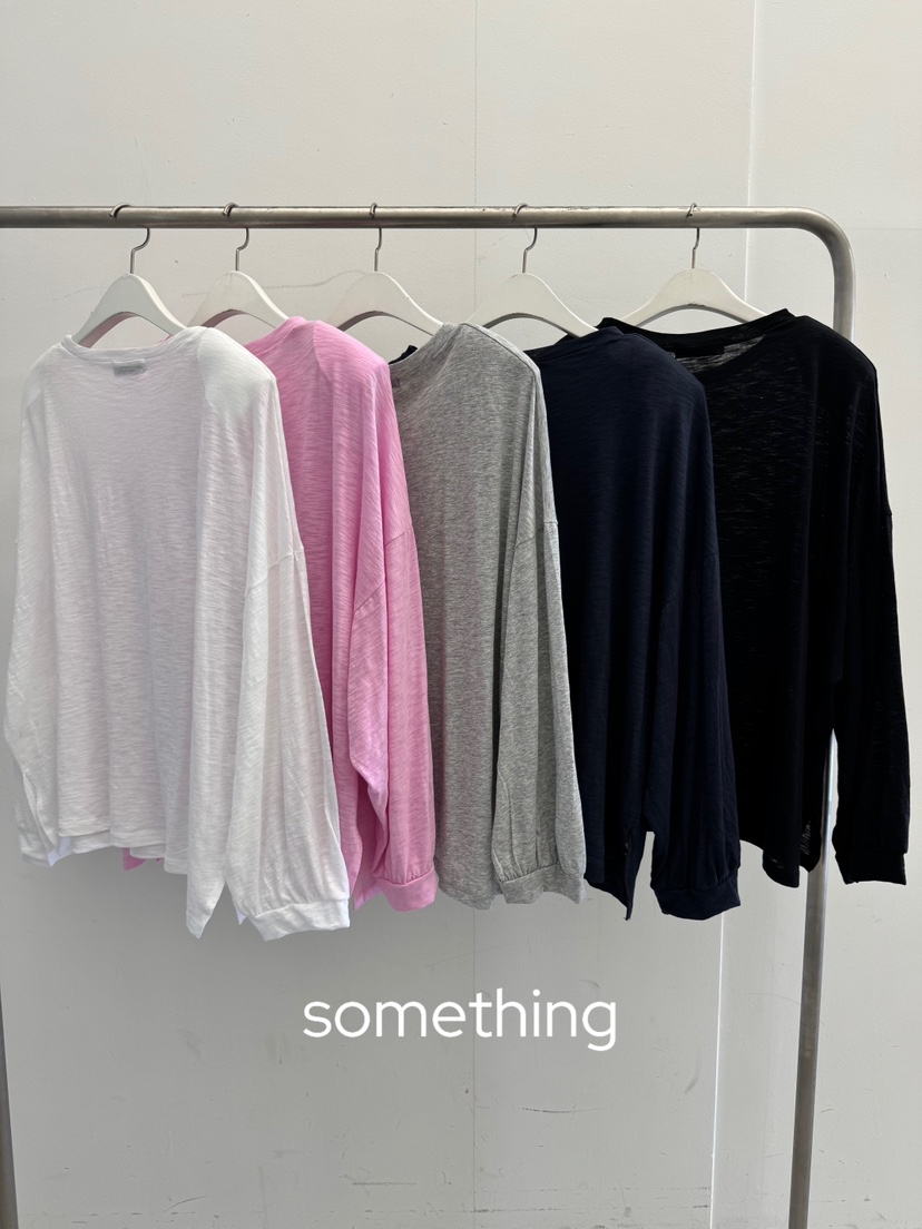SOMETHING-L/FANCY韓國代購女裝新品休閑職業26春夏長袖T恤SOMETHING-L/FANCY長袖T恤