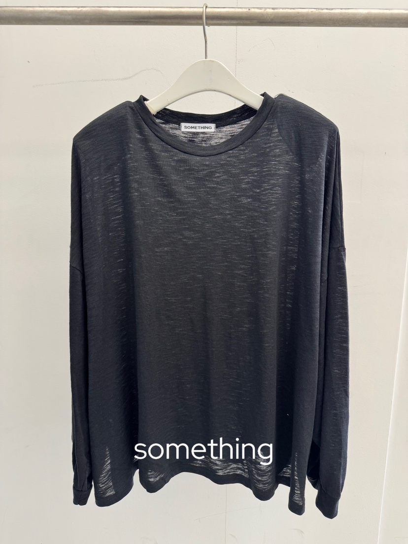 SOMETHING-L/FANCY韓國代購女裝新品休閑職業26春夏長袖T恤SOMETHING-L/FANCY長袖T恤圖色3黑色