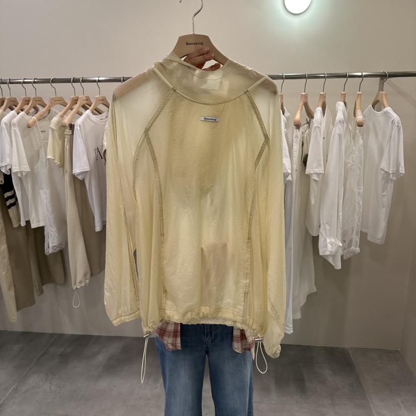 URBANSTORY/REMAKING韓國代購女士新款休閑襯衫蕾絲衫插肩袖連帽Remaking/URBANSTORY襯衫/蕾絲衫圖色2