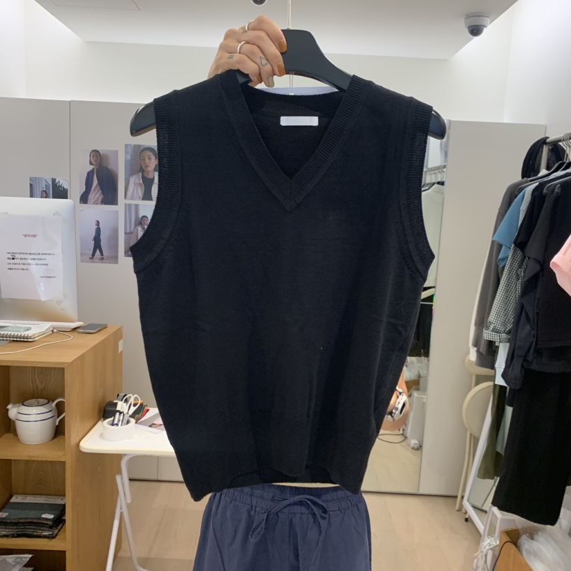 THE STARDUST韓國東大門代購女士新品人氣吊帶背心無袖針織衫V領THE STARDUST吊帶/背心圖色2