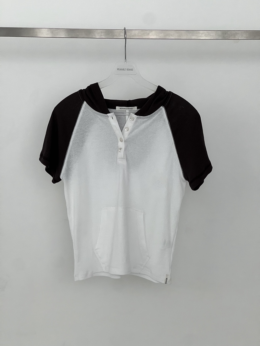WEARABLE-L韓國東大門代購女裝新品人氣26春夏T恤連帽衫撞色WEARABLET恤圖色2