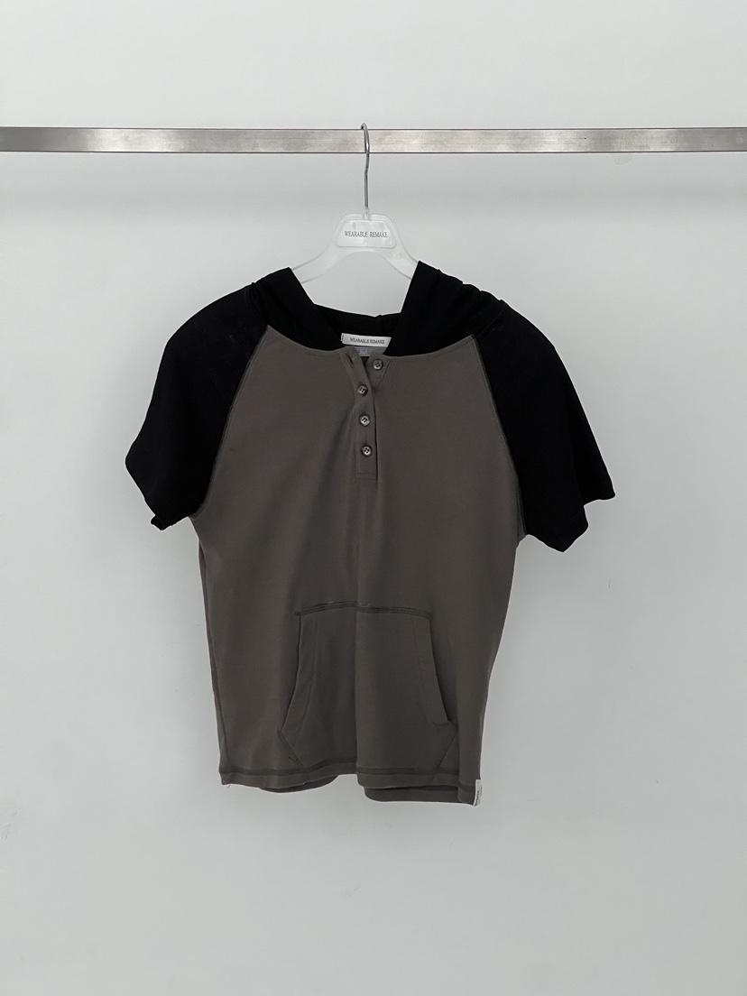 WEARABLE-L韓國東大門代購女裝新品人氣26春夏T恤連帽衫撞色WEARABLET恤圖色3