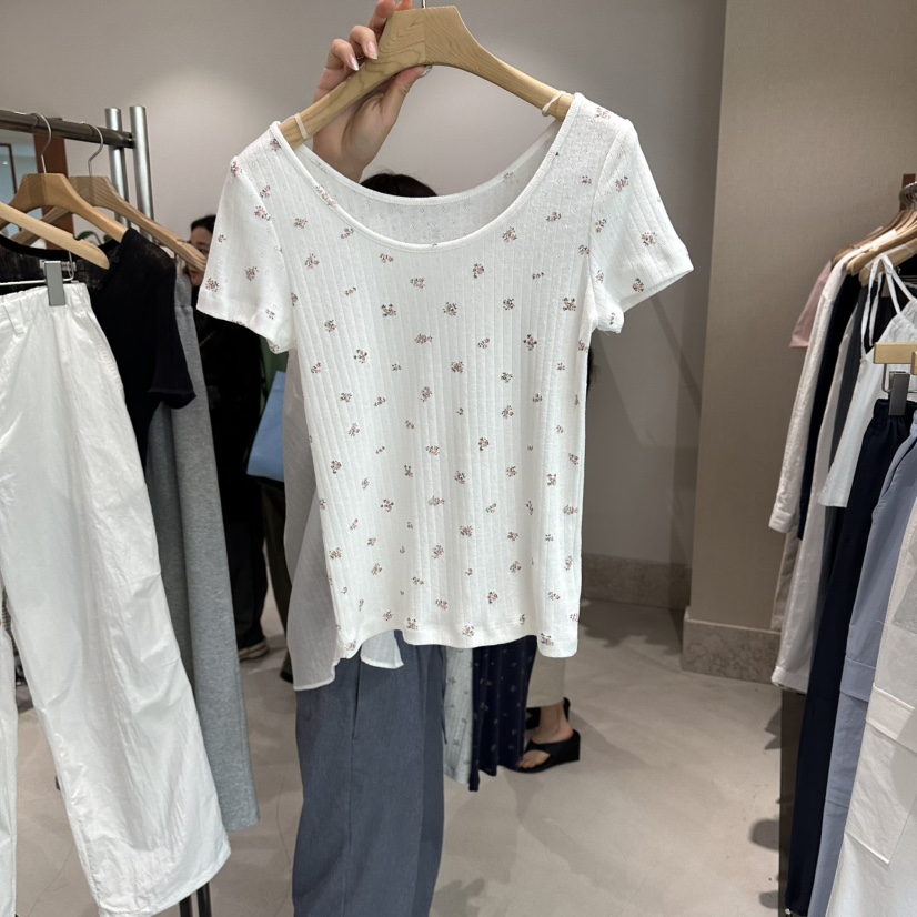 ANDMORE BUTTON韓國代購女裝新款26春夏26夏季熱賣T恤雙面ANDMORE BUTTONT恤圖色1