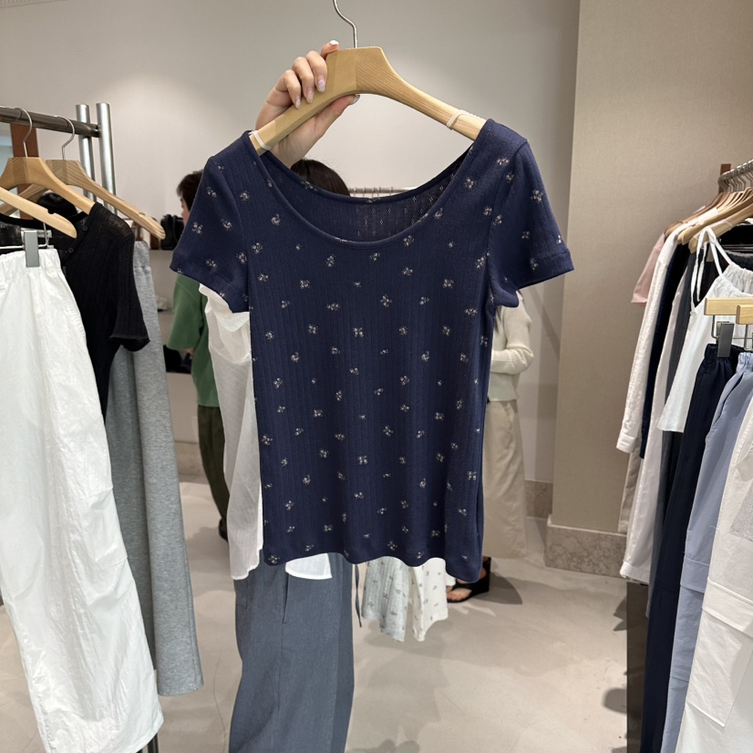 ANDMORE BUTTON韓國代購女裝新款26春夏26夏季熱賣T恤雙面ANDMORE BUTTONT恤圖色3