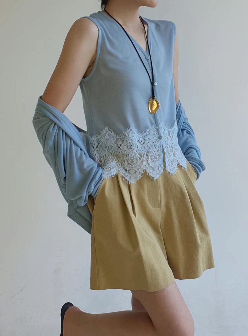 GENTLE B/LOVENTINA韓國東大門代購女裝新品人氣短褲不含腰帶斜紋布棉GENTLE B/LOVENTINA短褲