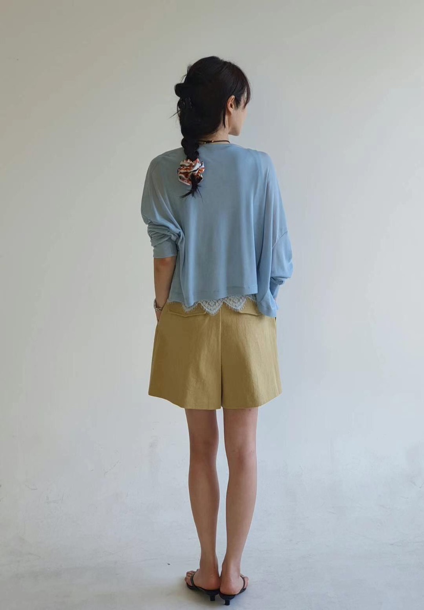 GENTLE B/LOVENTINA韓國東大門代購女裝新品人氣短褲不含腰帶斜紋布棉GENTLE B/LOVENTINA短褲