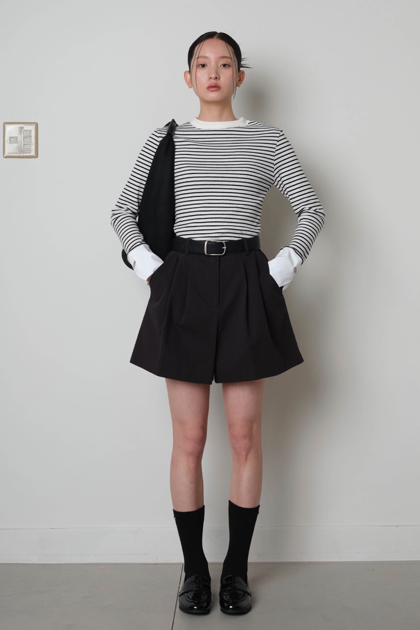 GENTLE B/LOVENTINA韓國東大門代購女裝新品人氣短褲不含腰帶斜紋布棉GENTLE B/LOVENTINA短褲