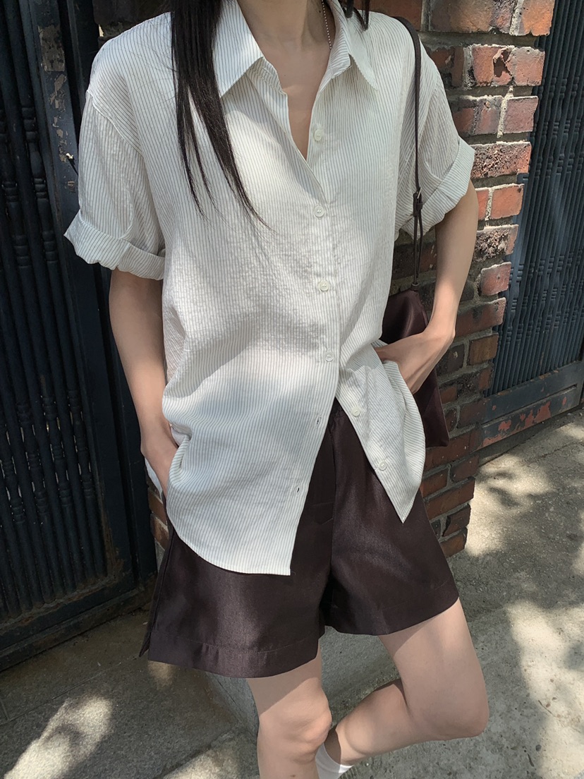 B_GARDER韓國直郵女裝新款熱賣休閑職業26春夏26夏季短褲緞面B.GARDER短褲