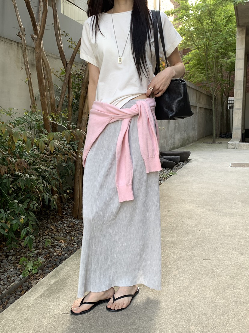 B_GARDER韓國代購女裝新品26春夏熱賣26夏季長裙百褶褶裙B.GARDER長裙