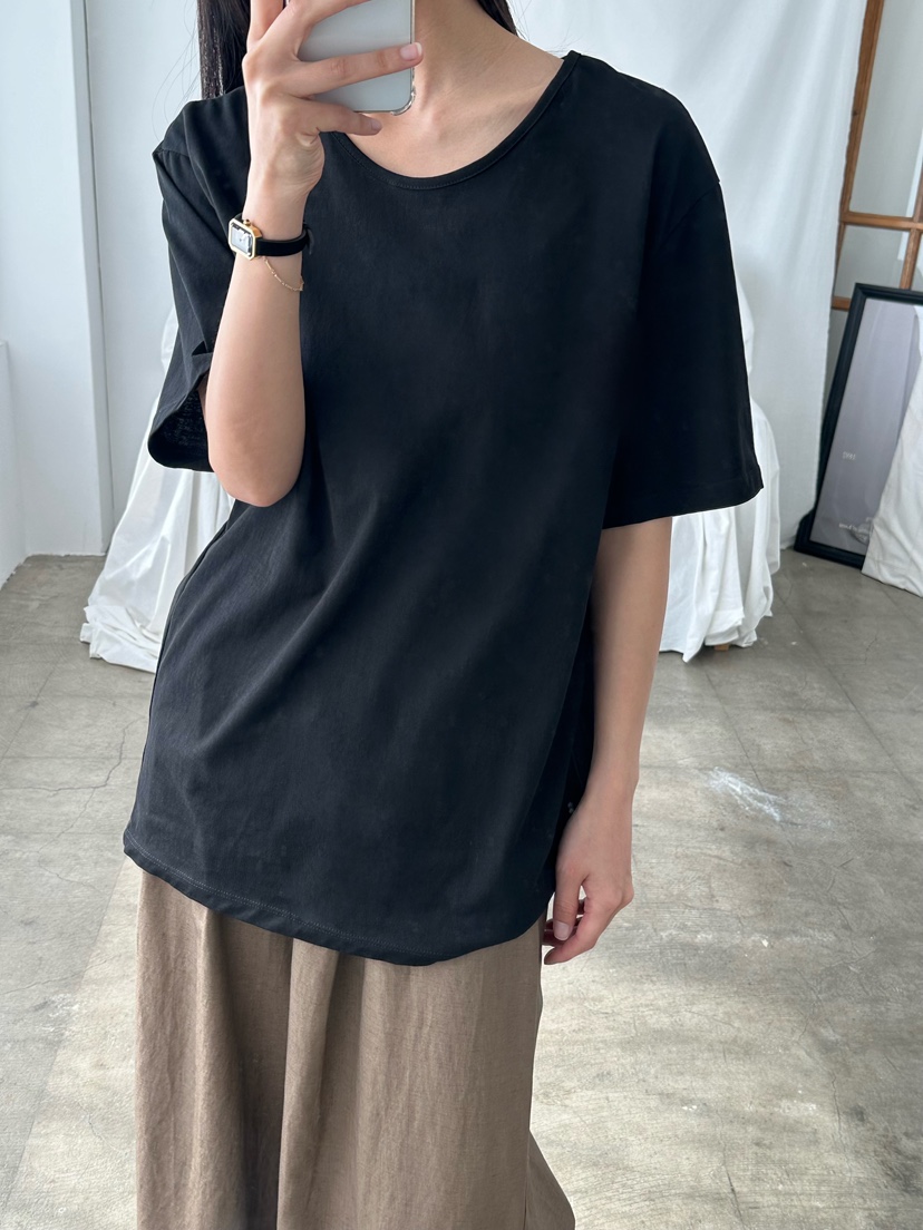 LE VASE韓國直郵女士新款推薦26夏季26春夏職業人氣熱賣T恤LE VASET恤圖色3